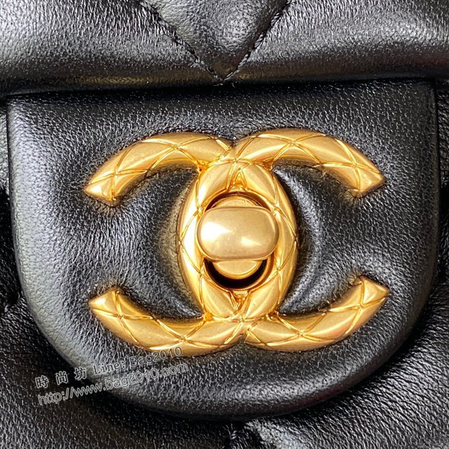 Chanel專櫃22K秋冬新款AS3609金珠黑色鏈條包 香奈兒小羊皮肩背斜挎女包 djc5110